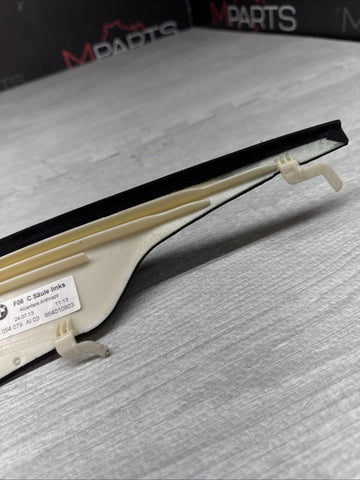 12-19 BMW F06 M6 Rear Left Interior C Pillar Upper Trim Cover Panel Alcantara
