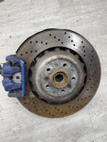 BMW 13-16 F10 M5 REAR RIGHT KNUCKLE HUB SPINDLE + ROTOR + CALIPER 34212284434