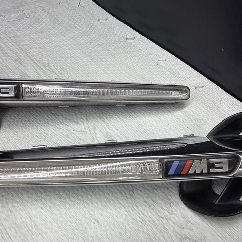 08-13 BMW E92 E93 M3 Front Fender Grilles Side Marker Light Chrome Trims OEM