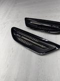 2013-2016 BMW F10 M5 SEDAN FRONT FENDER GRILLES GRILLS TURN SIGNAL LIGHTS BLACK