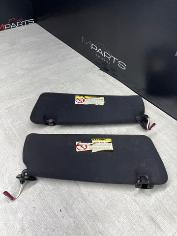 01-06 BMW E46 M3 Coupe Left Right Sun Visors Shade Mirror Black OEM Pair