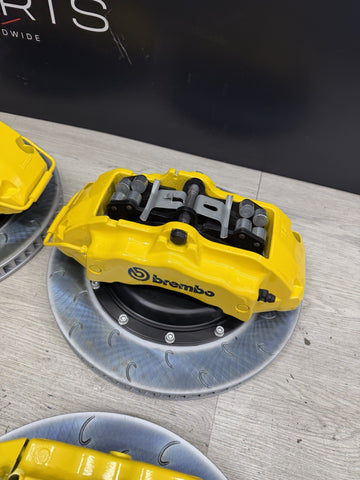 NEW 01-06 BMW E46 M3 BREMBO Big Brake Kit Yellow Calipers Rotors Set Plug & Play