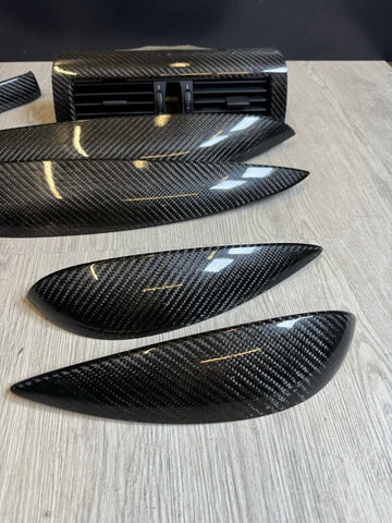 06-07 OEM BMW E63 E64 M6 Front Rear Door Dash Center Console Carbon Trim SET