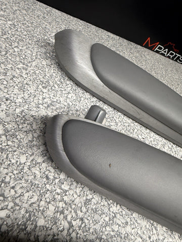 01-06 BMW E46 M3 Coupe Interior Armrests Trim Set Brushed Aluminum *4 Tabs