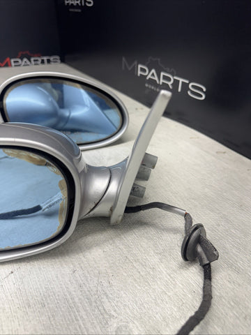 01-06 BMW E46 M3 Side View Door Mirrors Pair Titanium Silver *Notes*
