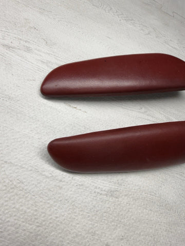 BMW E46 325 330 M3 Convertible Rear Imola Red Upper Armrest Pads 7894431 7894432