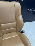 BMW E46 Sedan Wagon Pair Left & Right Front Power Leather Seats Brown M Sport