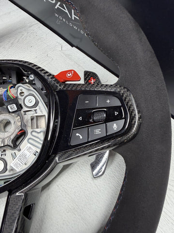 BMW M3 G80 G81 M4 G82 G83 LCI STEERING WHEEL M-POWER ALCANTARA CARBON OEM