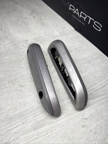 01-06 BMW OEM E46 M3 Convertible Brushed Aluminum/Grey Trims Armrests Rear Pair