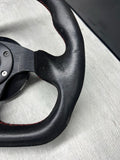 OMP SUPERQUADRO SUEDE RACING STEERING WHEEL FLAT BOTTOM 320MM