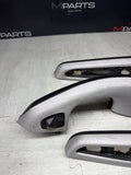 01-06 BMW E46 M3 Brushed Aluminum/Black Door Trim Armrests Front Rear *Notes*