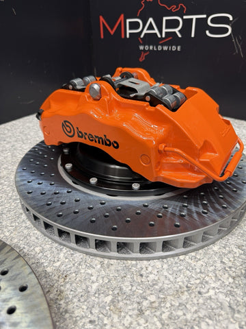 NEW 01-06 BMW E46 M3 BREMBO Big Brake Kit Orange Calipers Rotors Set Plug Play