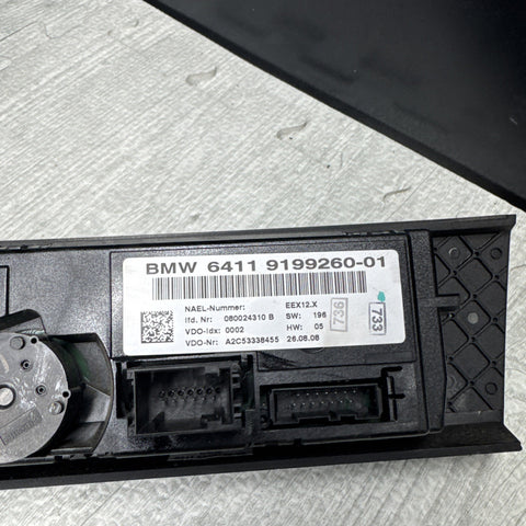 OEM BMW E90 E91 E92 E93 M3 328 335 A/C Climate Control Switch Panel Black