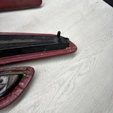 01-06 BMW E46 M3 Convertible Door Upper Arm Rest Armrest Pads Imola Red *Notes*