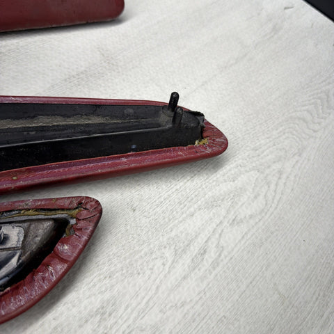 01-06 BMW E46 M3 Convertible Door Upper Arm Rest Armrest Pads Imola Red *Notes*