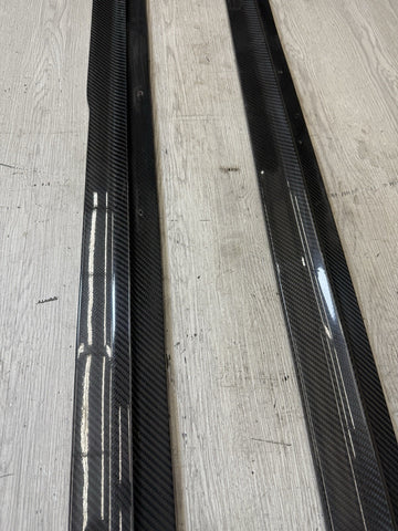 (PICKUP ONLY) 15-21 BMW F87 M2 Carbon Fiber Side Skirt Extensions RWCARBON