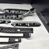 01-06 BMW E46 M3 Coupe Interior Armrests Trim Set Brushed Aluminum *Tab*
