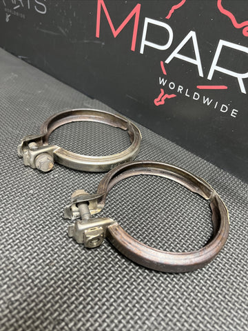 15-20 BMW F80 F82 F83 M3 M4 Exhaust Downpipes To Midpipe Clamps OEM Genuine