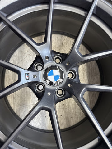 OEM BMW 15-20 F80 F82 F83 M3 M4 CS Wheel Rim 20x10 Rear Orbit Grey + Michelin 4S