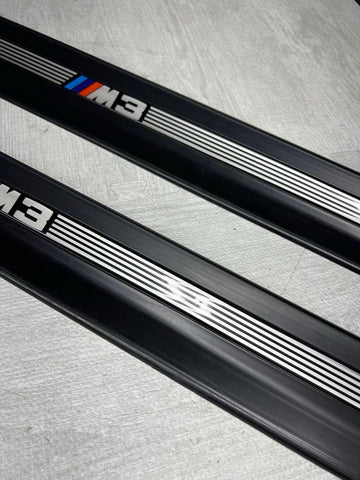 96-99 BMW E36 M3 Coupe Door Sills Trims Pair Black OEM