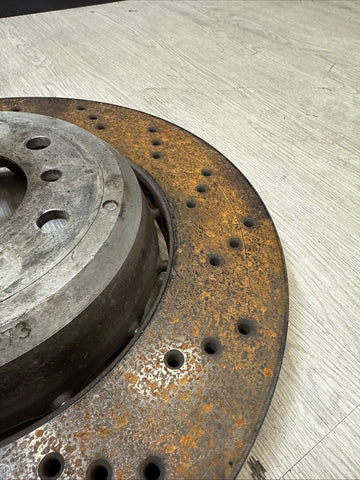BMW M3 Front Right Cross Drilled Brake Rotor E90 E92 E93 1M Oem 2008-2013