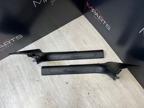 15-18 Porsche Macan Front Door Sills Scuff Plates Trims Covers Black