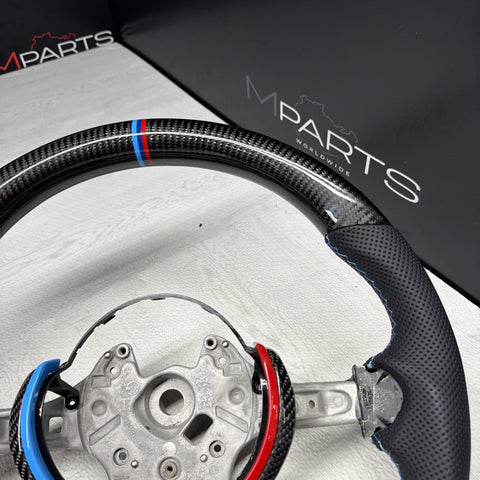 NEW 15-20 BMW F80 F82 F83 M3 M4 Carbon Fiber Steering Wheel Tri Color NO TRIM
