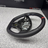 BMW 01-06 E46 M3 SMG Custom Leather Sides Flat Bottom Top Steering Wheel Red