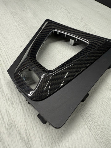 15-20 BMW F80 F82 F83 M3 M4 Center Dome DCT Shifter Plate + Carbon Fiber Overlay