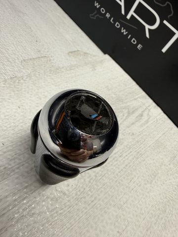 2004-2006 BMW E46 M3 SMG GEAR SHIFT KNOB NAPPA BLACK LEATHER / CHROME OEM