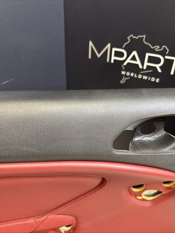 01-06 BMW E46 M3 FRONT LEFT DRIVER SIDE DOOR PANEL CARD IMOLA RED OEM