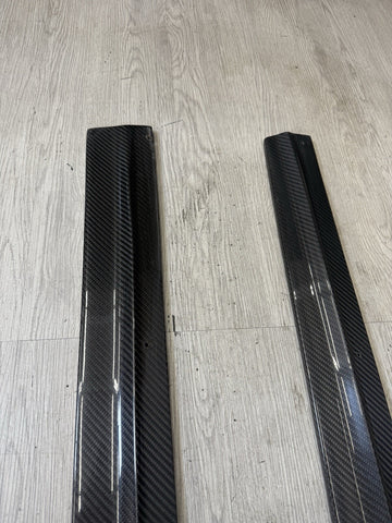 (PICKUP ONLY) 15-21 BMW F87 M2 Carbon Fiber Side Skirt Extensions RWCARBON
