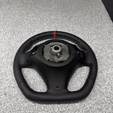 BMW 08-13 E92 M3 DCT Custom Leather Sides Flat Bottom Top Steering Wheel Red