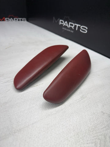 BMW E46 325 330 M3 Convertible Rear Imola Red Upper Armrest Pads 7894431 7894432