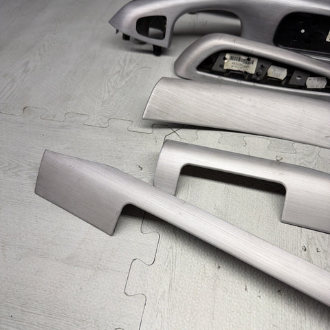 01-06 BMW E46 M3 Convertible Interior Armrests Trim Set Brushed Aluminum *Notes*