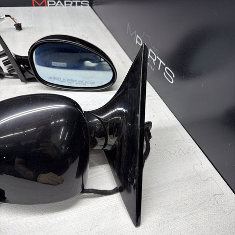 01-06 BMW E46 M3 Side View Door Mirrors Pair Jet Black