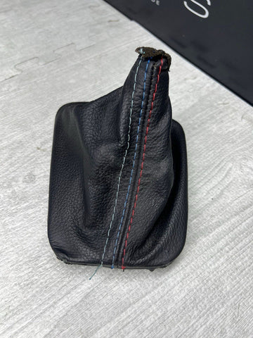 BMW E46 323 325 330 M3 Leather Shift Shifter Tri Stitch Boot Cover + Ring