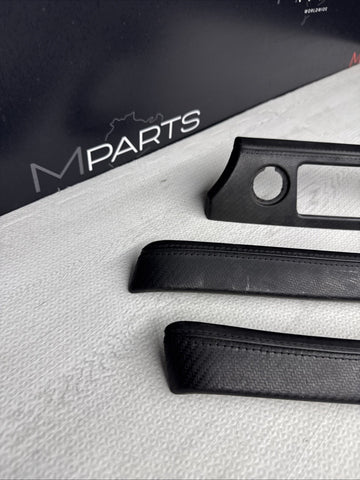 08-13 BMW E92 E93 M3 Interior Trim Set Carbon Leather OEM *4 Broken Tabs