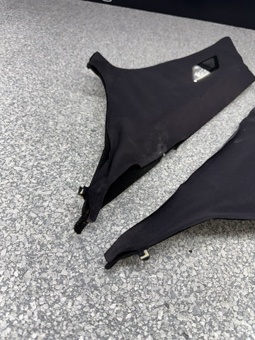 01-06 BMW E46 330CI M3 Coupe Rear C Pillars Trims Panels Black Pair OEM *Cracked