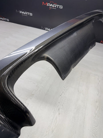01-06 BMW E46 M3 CSL Style Rear Bumper Diffuser Carbon Fiber / Steel Grey