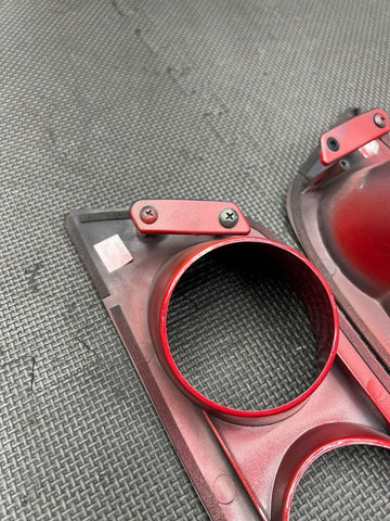 01-06 BMW E46 M3 FRONT FOG LIGHT COVERS SURROUND TRIMS IMOLA RED