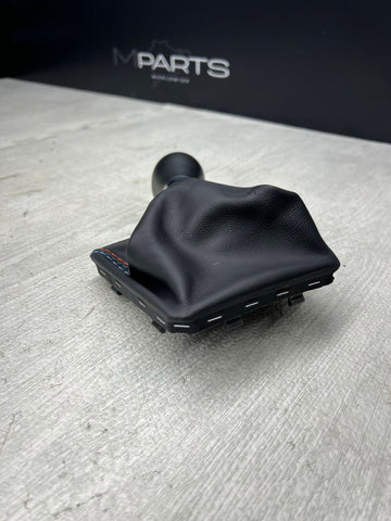 19-20 OEM BMW F87 M2 Manual Transmission Shifter Knob Leather Tri Stitch Boot