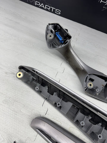 01-06 BMW E46 M3 Convertible Interior Armrests Trim Set Brushed Aluminum *Tabs