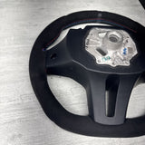OEM BMW M3 G80 G82 M4 Custom Flat Bottom  Steering Wheel Alcantara Black Ring