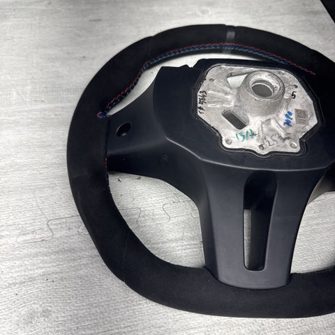 OEM BMW M3 G80 G82 M4 Custom Flat Bottom  Steering Wheel Alcantara Black Ring