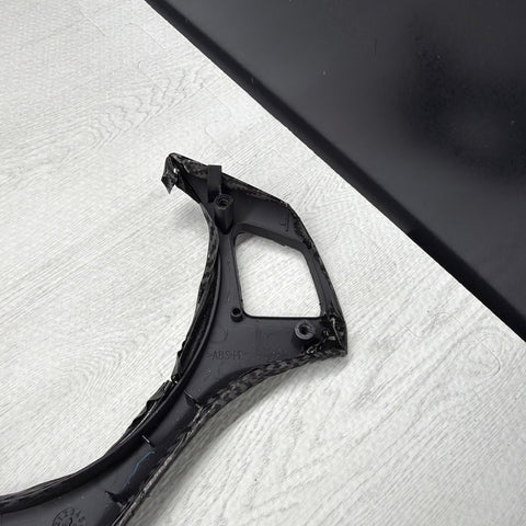 08-13 BMW E90 E92 E93 M3 Lower Steering Wheel Trim Cover Plate Black Wrapped