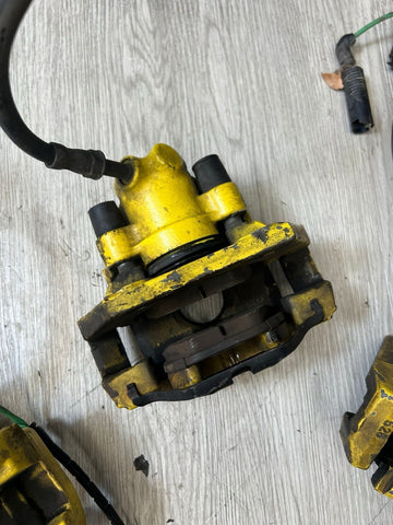 01-06 E46 M3 Front & Rear Brake Calipers Set Original Painted Yellow