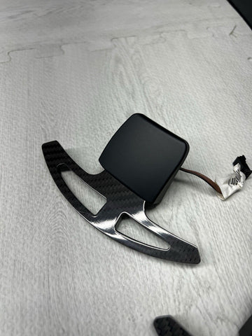 08-14 BMW E90 E92 E93 M3 X5M X6M DCT Steering Wheel Paddle Shifters Carbon Fiber