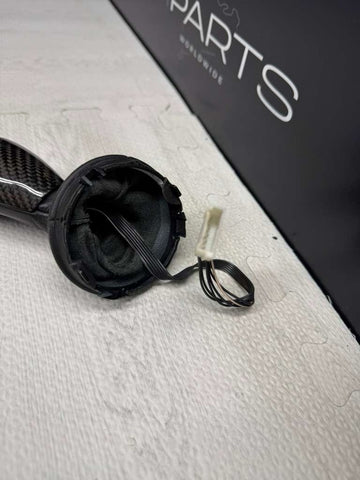 06-10 BMW E60 E63 E64 M5 M6 SMG Shift Knob & Boot 7898248 + Carbon Fiber Bezel