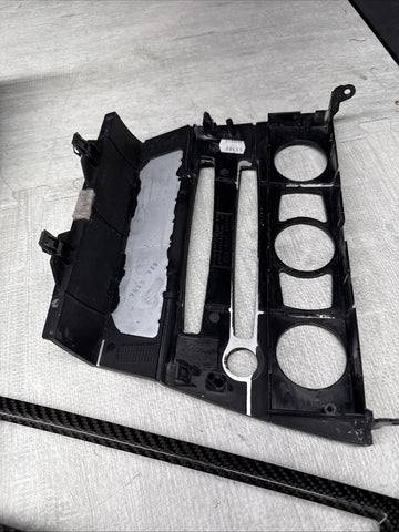 06-07 OEM BMW E63 E64 M6 Front Dash Center Console Carbon Trim 3pc Set